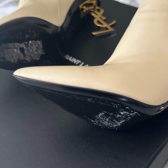 Yves Saint Laurent Ivory Heeled Boots - Picture 6 of 8